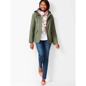 Talbots‎ Water-Resistant Cotton Anorak Women's Olive Green Jacket - Size Small